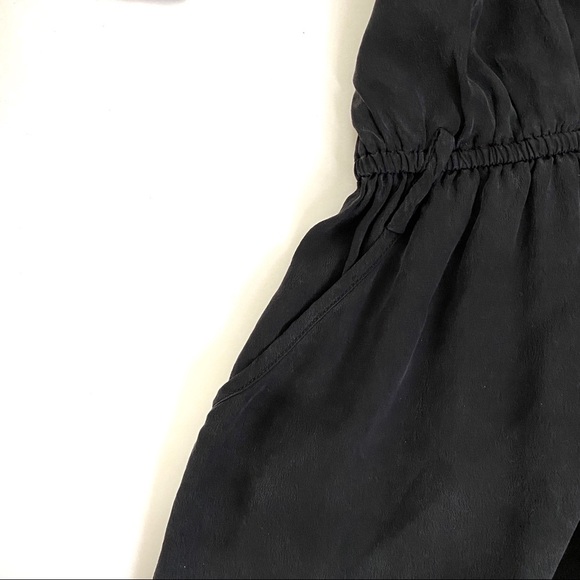MASON Romper Black 100%  Silk Faux Wrap Romper - Picture 4 of 6